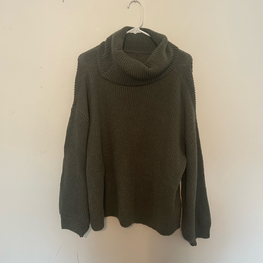 Cozy Olive Green Turtleneck Sweater